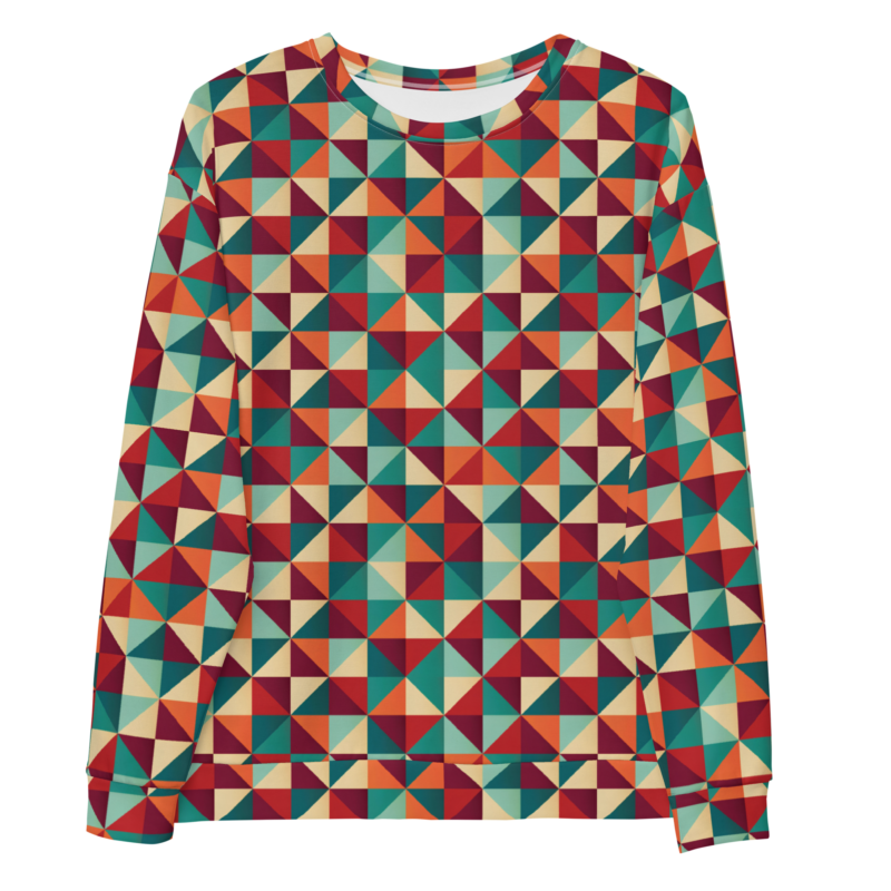 "Farbenspiel im Geometrie-Labyrinth" - Unisex-Pullover – Allover – HOB Products