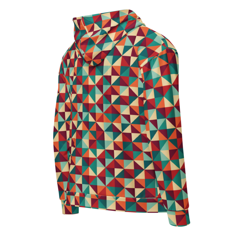 "Farbenspiel im Geometrie-Labyrinth" - Unisex Zip-Hoodie – Allover – HOB Products