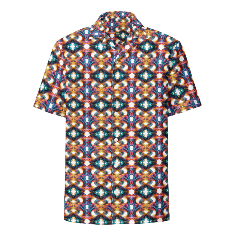 "Farbexplosion im Wirbelwind" - Unisex Hemd mit Knöpfen – Allover – HOB Products