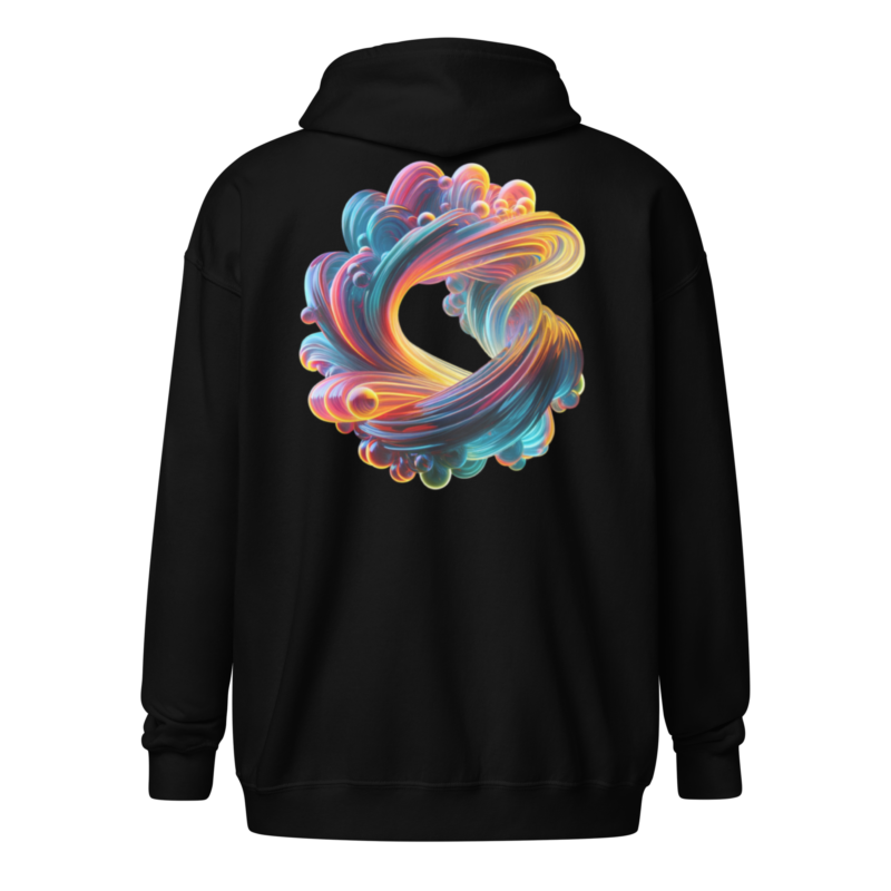 "Farbexplosion im Wirbelwind" - Unisex Heavy-Blend Zip Hoodie – Jacken – HOB Products
