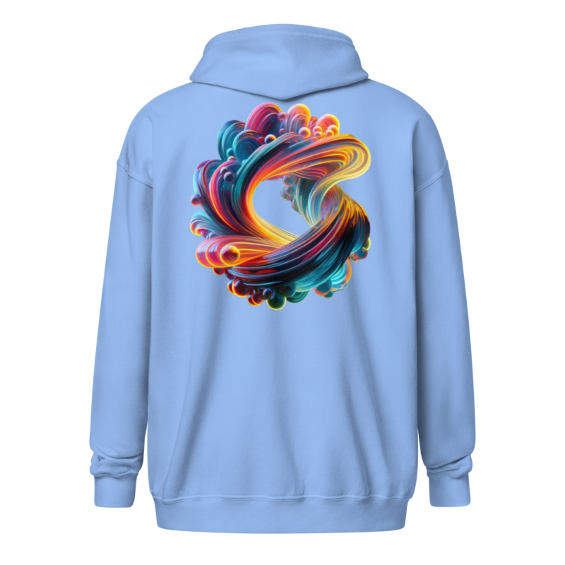 "Farbexplosion im Wirbelwind" - Unisex Heavy-Blend Zip Hoodie – Jacken – HOB Products