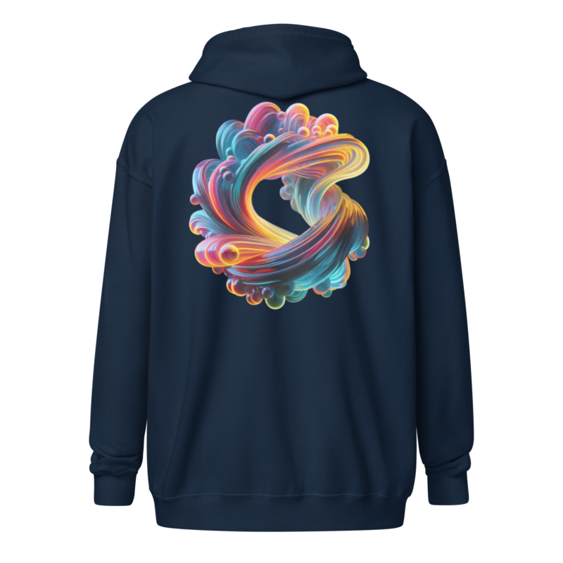 "Farbexplosion im Wirbelwind" - Unisex Heavy-Blend Zip Hoodie – Jacken – HOB Products