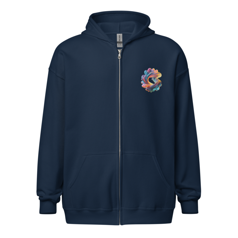 "Farbexplosion im Wirbelwind" - Unisex Heavy-Blend Zip Hoodie – Jacken – HOB Products