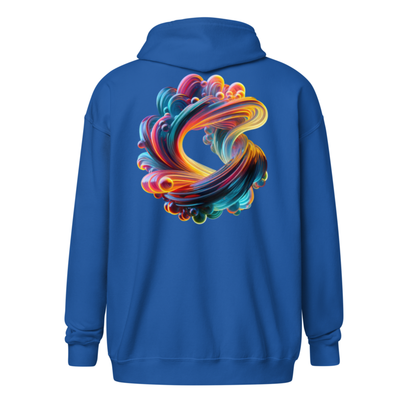 "Farbexplosion im Wirbelwind" - Unisex Heavy-Blend Zip Hoodie – Jacken – HOB Products