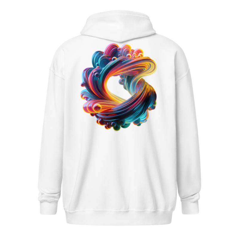 "Farbexplosion im Wirbelwind" - Unisex Heavy-Blend Zip Hoodie – Jacken – HOB Products