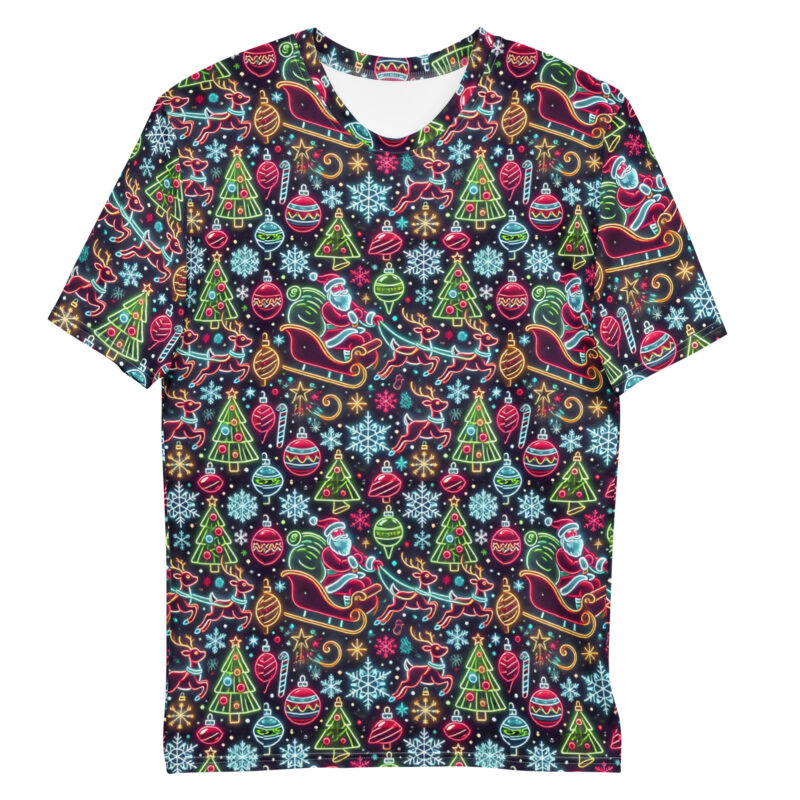 Santa Neon Ride – T-Shirt – Allover – HOB Products
