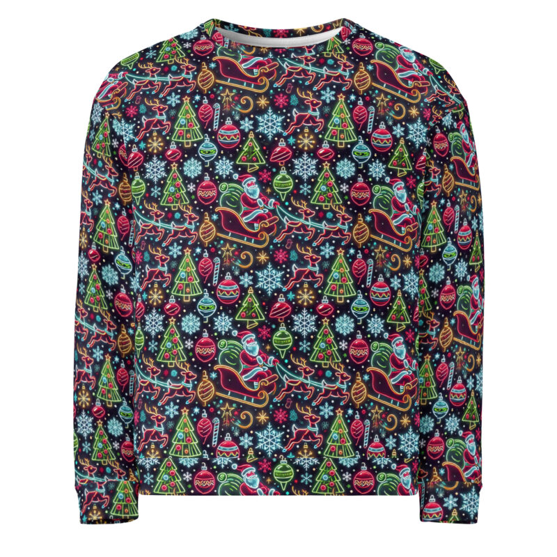 Santa Neon Ride – Unisex-Pullover – Allover – HOB Products