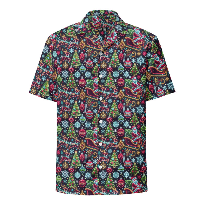 Santa Neon Ride – Unisex Hemd mit Knöpfen – Hemden – HOB Products