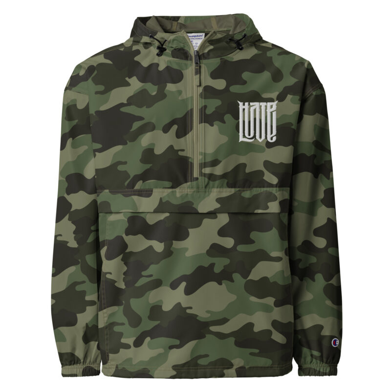 Zwischen Liebe und Hass – Bestickte, verstaubare Champion-Jacke – Champion – HOB Products