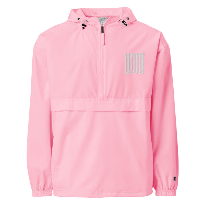 Zwischen Liebe und Hass – Bestickte, verstaubare Champion-Jacke – Champion – HOB Products