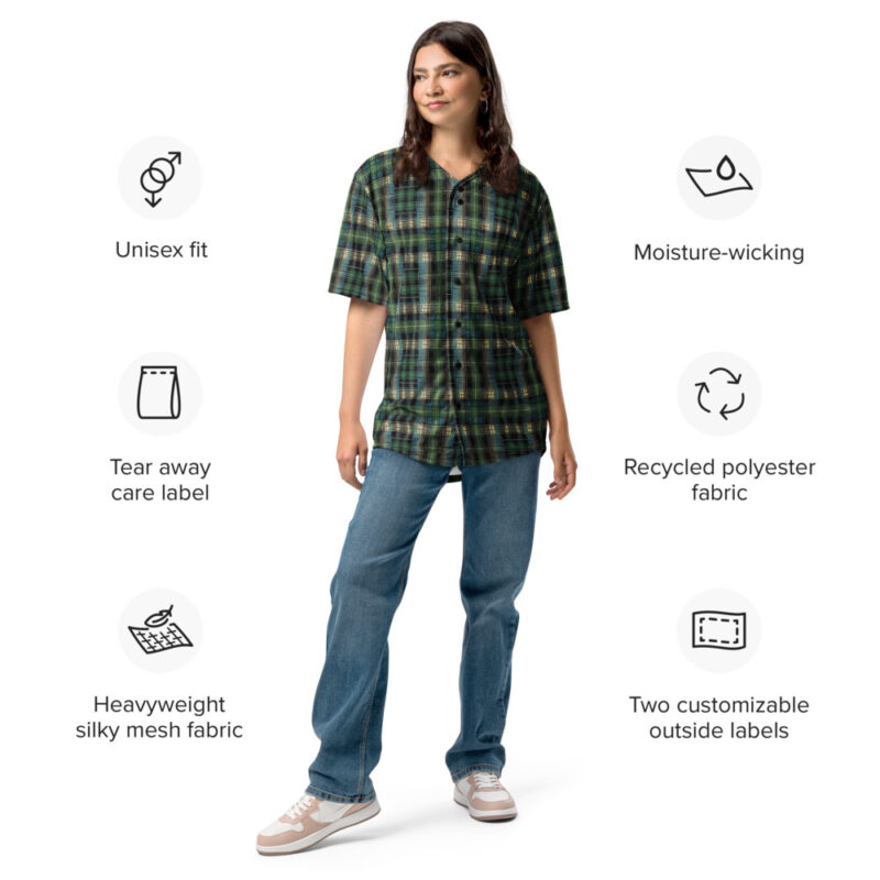 Tartan Muster - Recyceltes Baseball-Trikot – Allover – HOB Products
