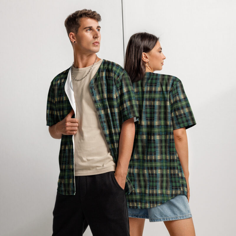 Tartan Muster - Recyceltes Baseball-Trikot – Allover – HOB Products