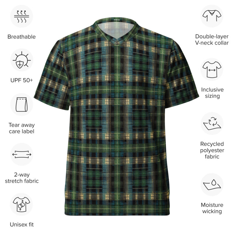 Tartan Muster - Recyceltes Unisex-Trikot mit Allover-Druck – Allover – HOB Products