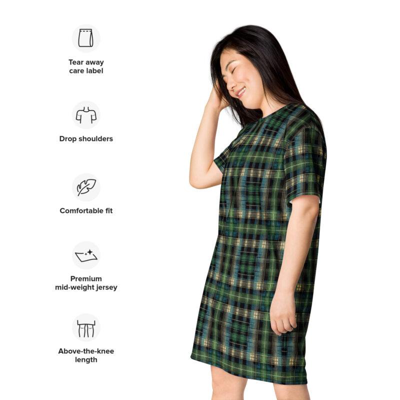 Tartan Muster - T-Shirt-Kleid – Allover – HOB Products