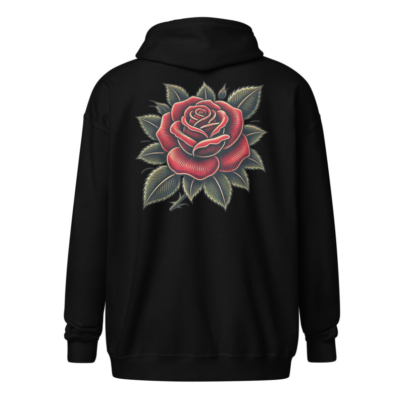 Traditionelle Rose – Unisex Heavy-Blend Zip Hoodie – Jacken – HOB Products