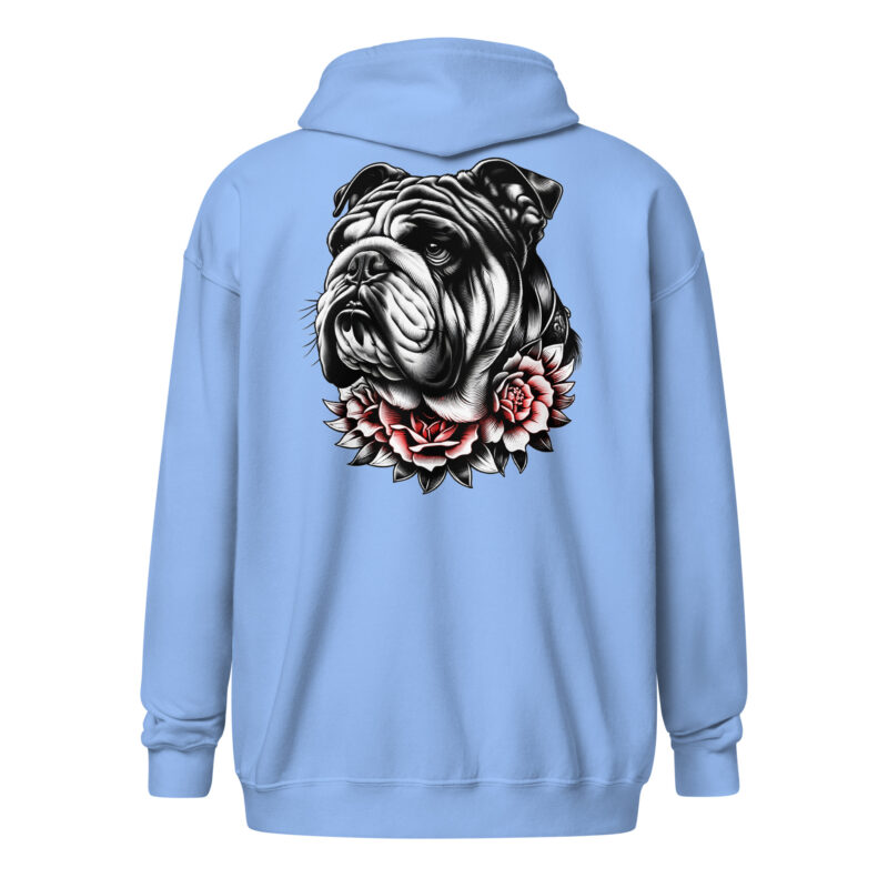Bulldogge und Rosen – Unisex Heavy-Blend Zip Hoodie – Jacken – HOB Products