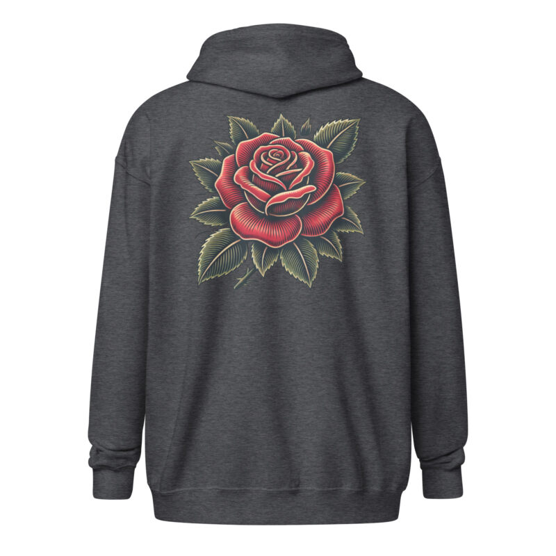 Traditionelle Rose – Unisex Heavy-Blend Zip Hoodie – Jacken – HOB Products