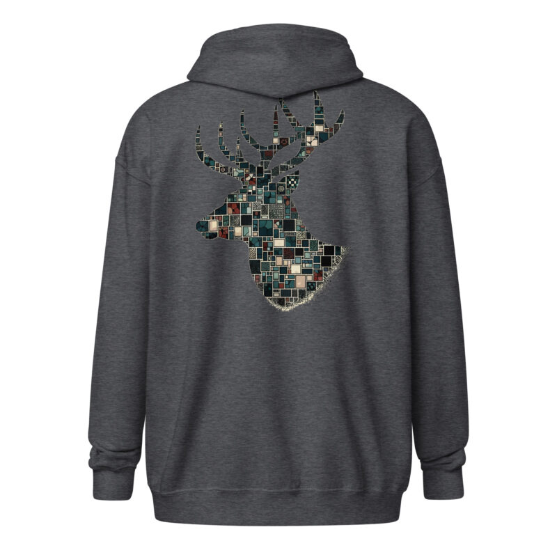 Mosaik-Hirsch – Unisex Heavy-Blend Zip Hoodie – Jacken – HOB Products