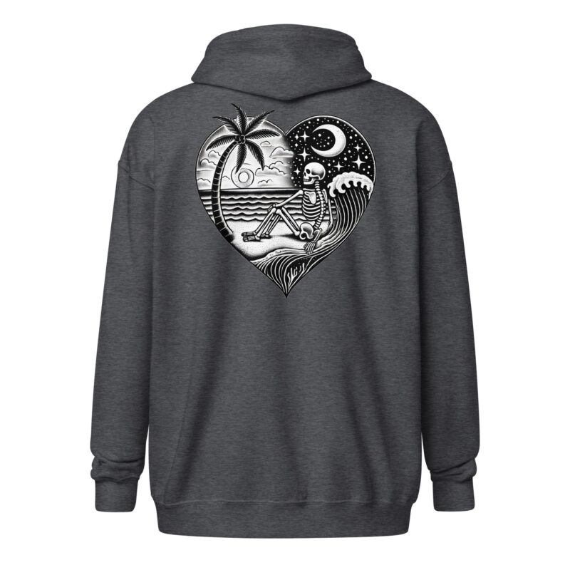 Ewige Ruhe am Strand – Unisex Heavy-Blend Zip Hoodie – Jacken – HOB Products