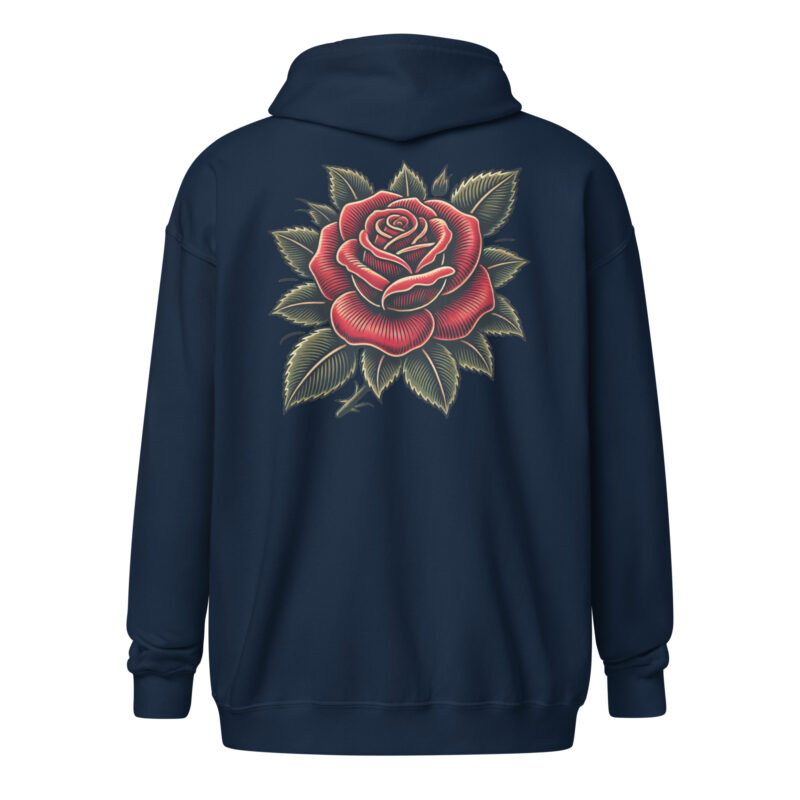 Traditionelle Rose – Unisex Heavy-Blend Zip Hoodie – Jacken – HOB Products