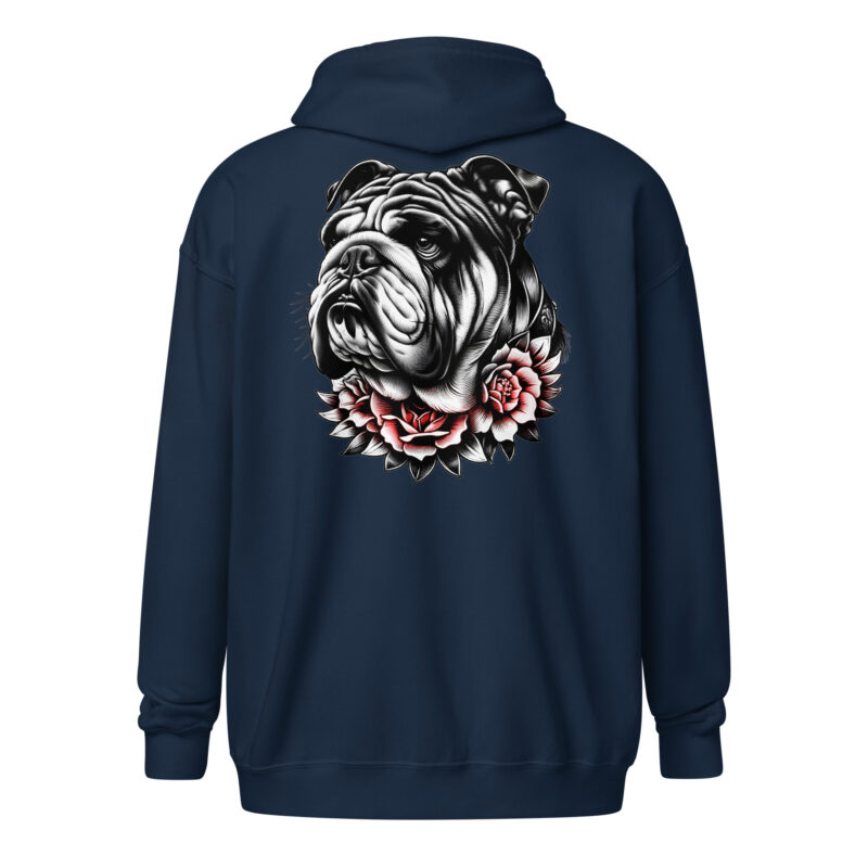 Bulldogge und Rosen – Unisex Heavy-Blend Zip Hoodie – Jacken – HOB Products