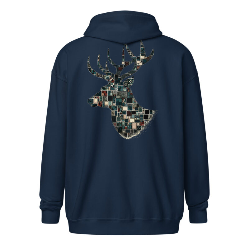 Mosaik-Hirsch – Unisex Heavy-Blend Zip Hoodie – Jacken – HOB Products