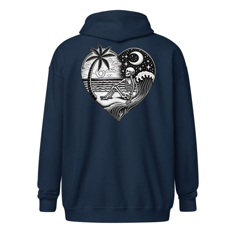 Ewige Ruhe am Strand – Unisex Heavy-Blend Zip Hoodie – Jacken – HOB Products