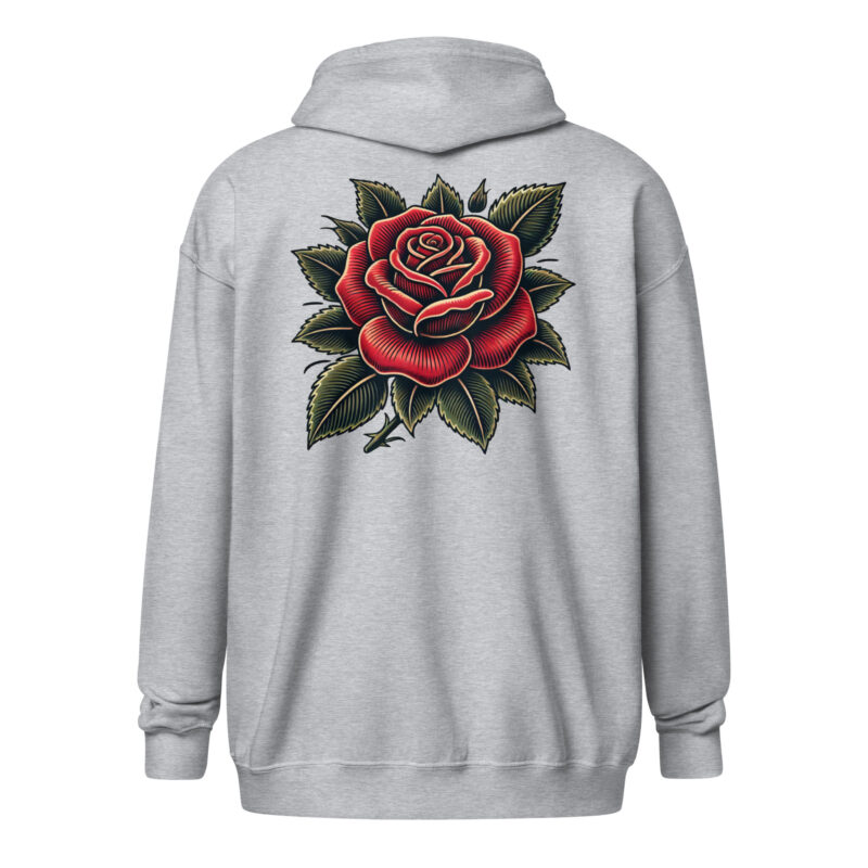Traditionelle Rose – Unisex Heavy-Blend Zip Hoodie – Jacken – HOB Products