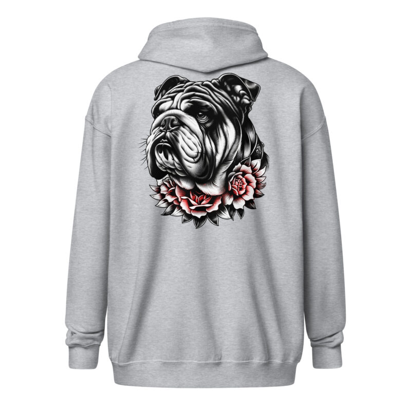 Bulldogge und Rosen – Unisex Heavy-Blend Zip Hoodie – Jacken – HOB Products