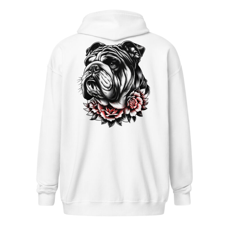 Bulldogge und Rosen – Unisex Heavy-Blend Zip Hoodie – Jacken – HOB Products