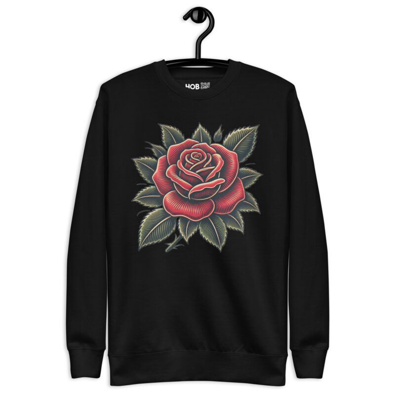 Traditionelle Rose – Unisex-Premium-Pullover – Pullover – HOB Products