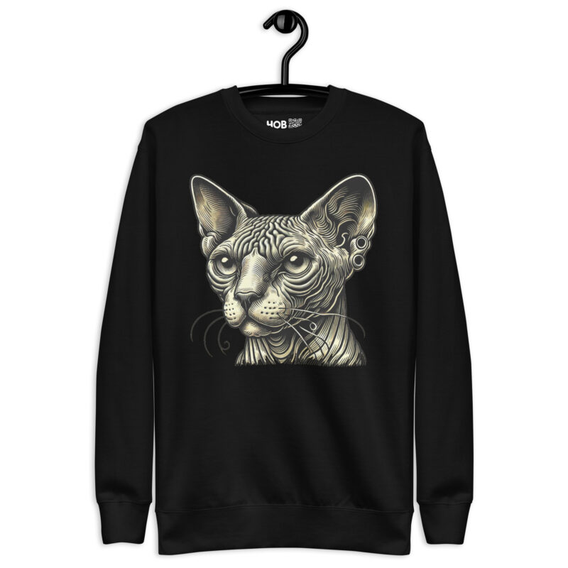 Mystische Sphynx-Katze – Unisex-Premium-Pullover – Pullover – HOB Products