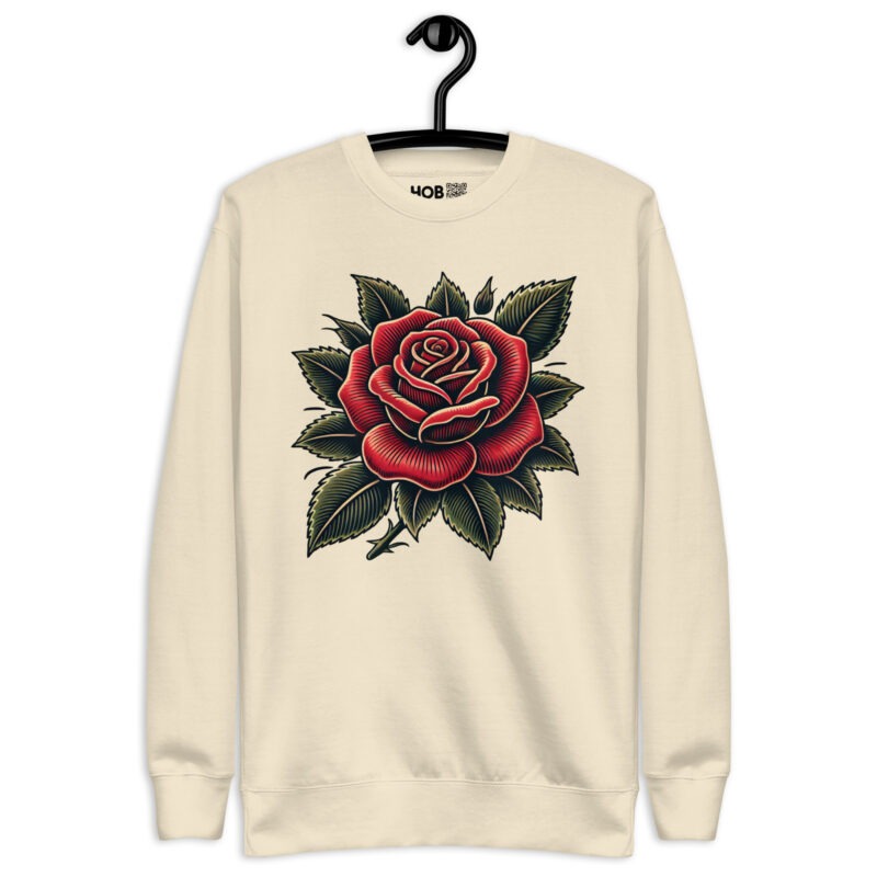 Traditionelle Rose – Unisex-Premium-Pullover – Pullover – HOB Products