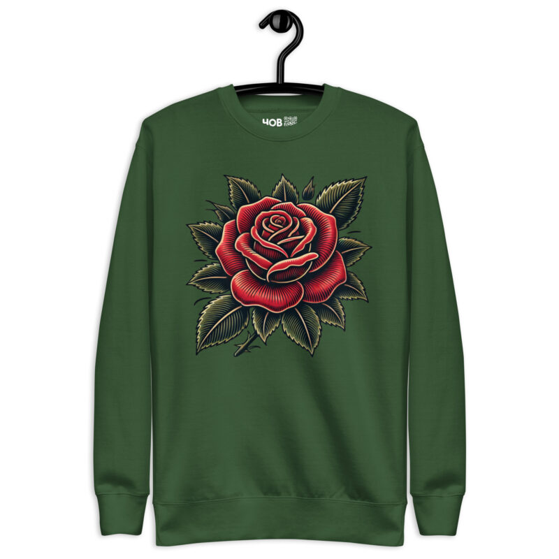 Traditionelle Rose – Unisex-Premium-Pullover – Pullover – HOB Products