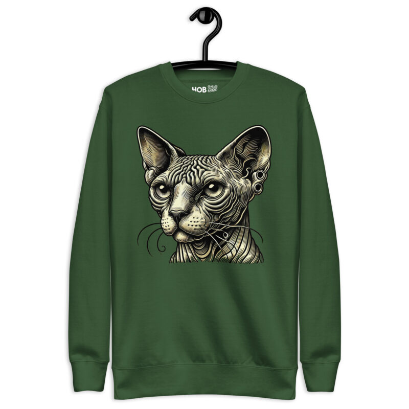 Mystische Sphynx-Katze – Unisex-Premium-Pullover – Pullover – HOB Products