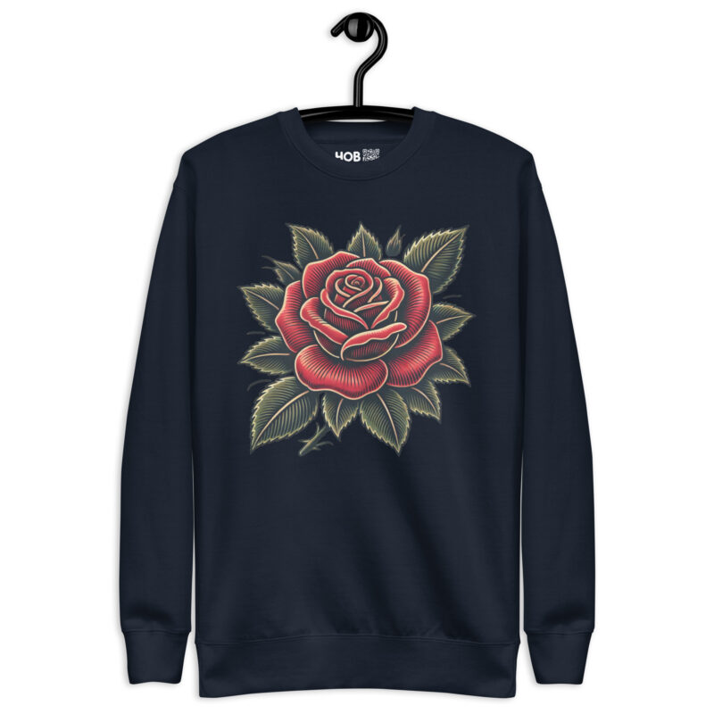 Traditionelle Rose – Unisex-Premium-Pullover – Pullover – HOB Products