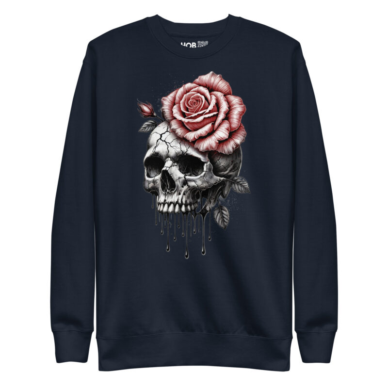 Schädel und Rose –Unisex-Premium-Pullover – Pullover – HOB Products