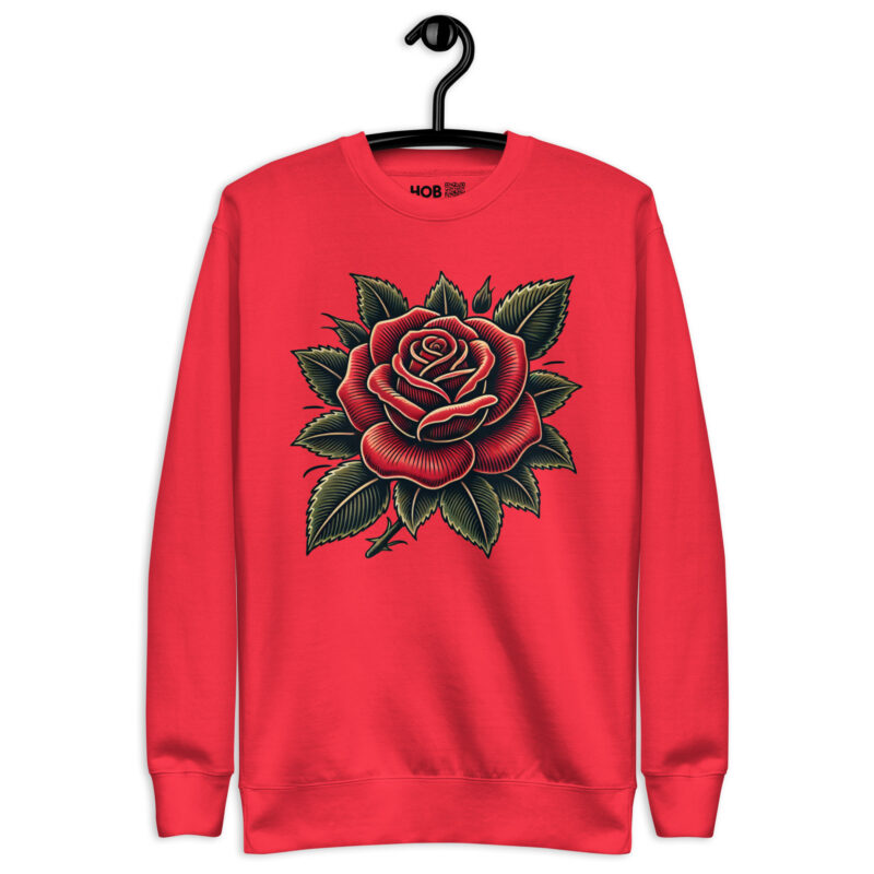 Traditionelle Rose – Unisex-Premium-Pullover – Pullover – HOB Products