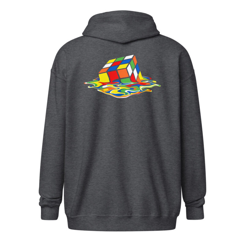 „Der geschmolzene Denksport“ – Unisex Heavy-Blend Zip Hoodie – Zipper – HOB Products