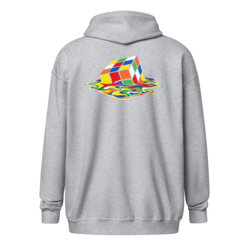 „Der geschmolzene Denksport“ – Unisex Heavy-Blend Zip Hoodie – Zipper – HOB Products
