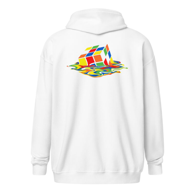 „Der geschmolzene Denksport“ – Unisex Heavy-Blend Zip Hoodie – Zipper – HOB Products