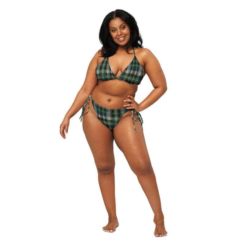 Tartan Muster – Recycelter Schnürbikini mit Allover-Druck – Allover – HOB Products