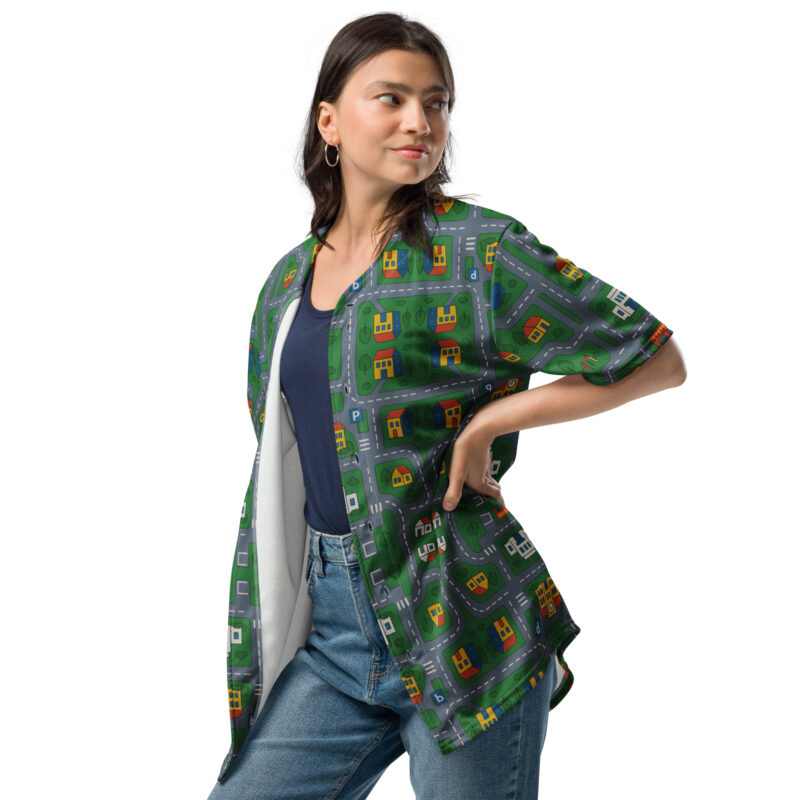 „Zurück in die Mini-Metropole“ – Recyceltes Baseball-Trikot – Allover – HOB Products
