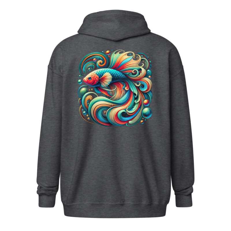 „Farbenflash im Fischformat“ – Unisex Heavy-Blend Zip Hoodie – Zipper – HOB Products