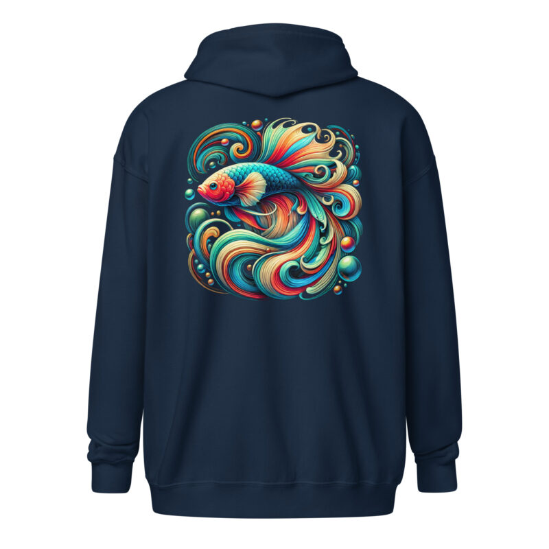 „Farbenflash im Fischformat“ – Unisex Heavy-Blend Zip Hoodie – Zipper – HOB Products