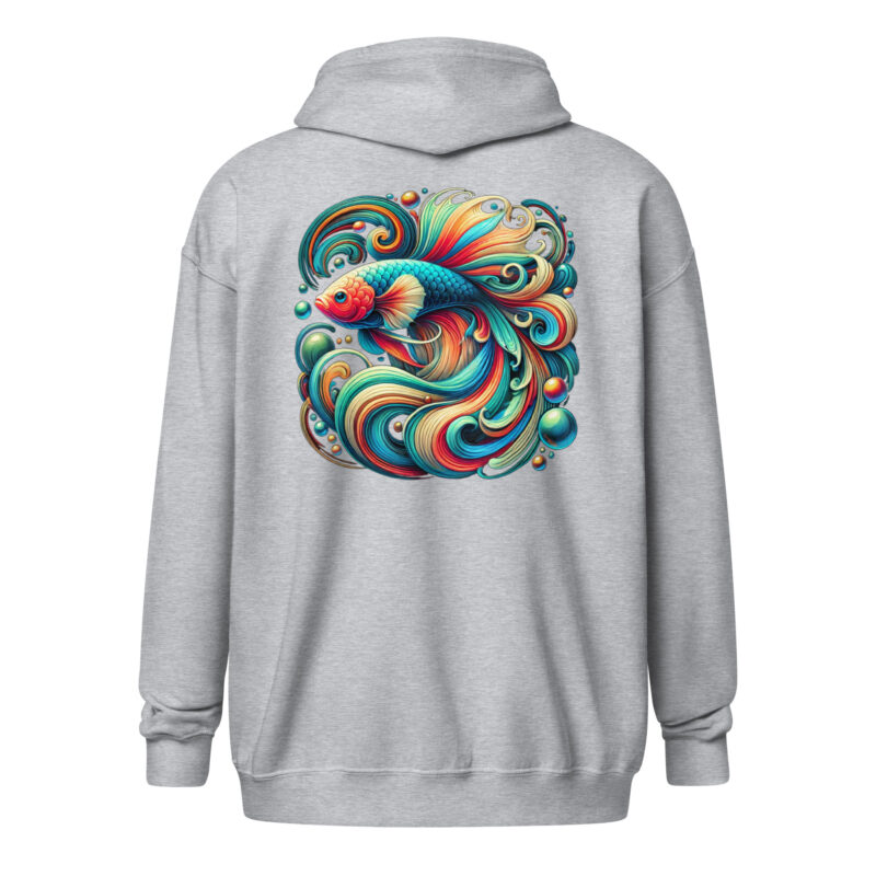 „Farbenflash im Fischformat“ – Unisex Heavy-Blend Zip Hoodie – Zipper – HOB Products