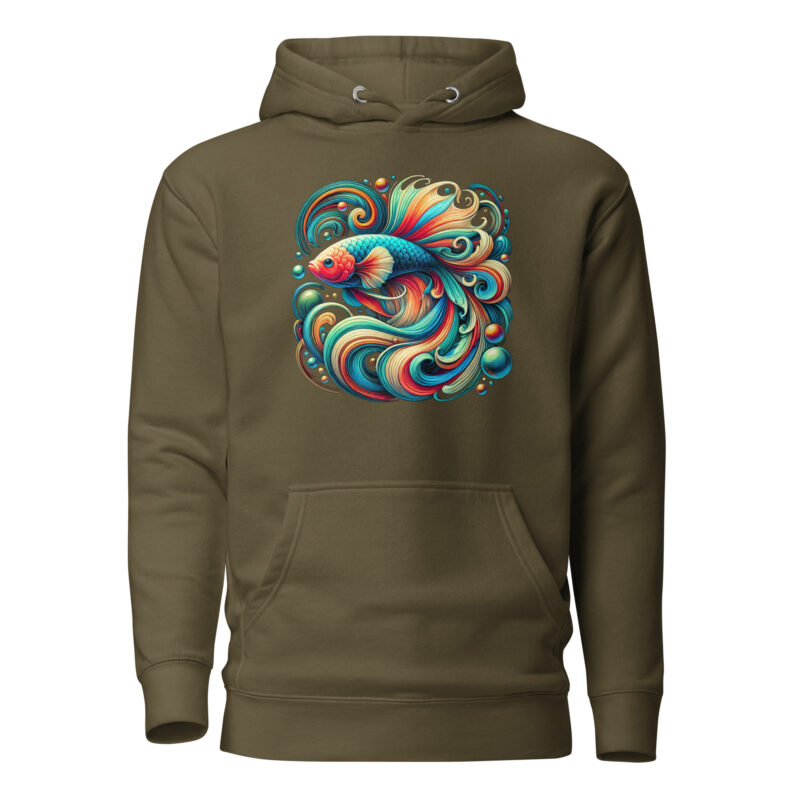 „Farbenflash im Fischformat“ – Unisex-Kapuzenpullover – Hoodies – HOB Products