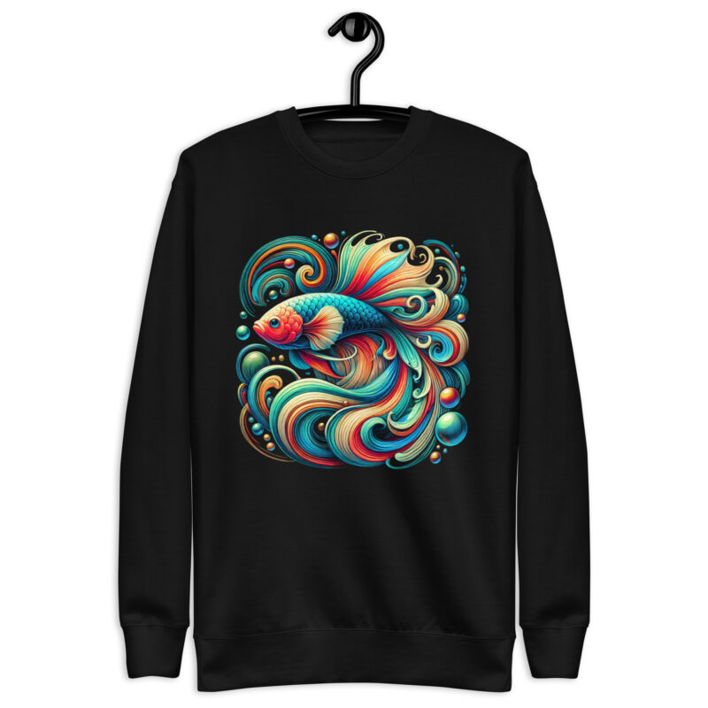 „Farbenflash im Fischformat“ – Unisex-Premium-Pullover – Pullover – HOB Products