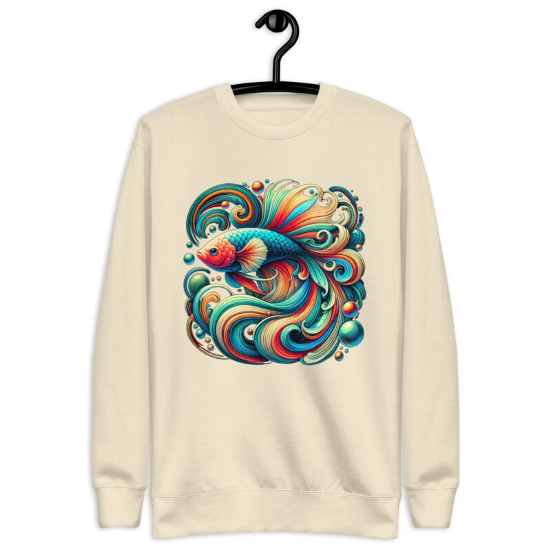 „Farbenflash im Fischformat“ – Unisex-Premium-Pullover – Pullover – HOB Products