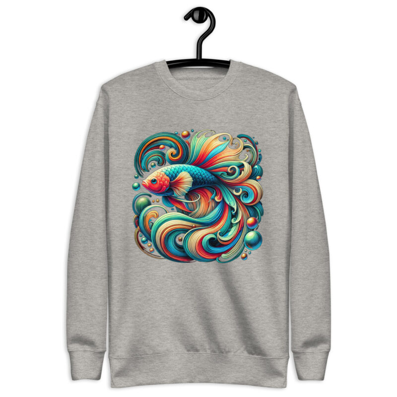 „Farbenflash im Fischformat“ – Unisex-Premium-Pullover – Pullover – HOB Products